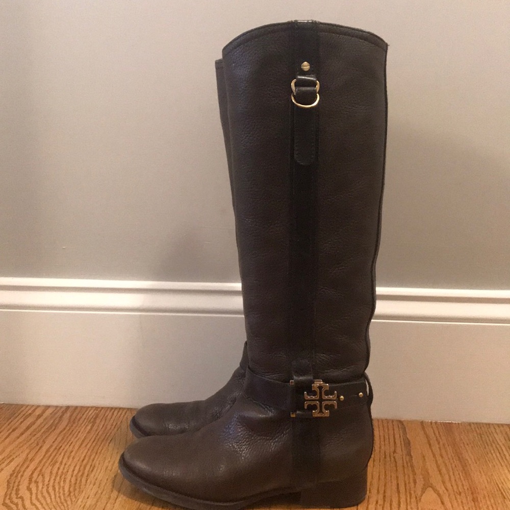 Tory Burch women’s riding boot brown leather